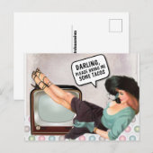 RETRO WOMAN TACOS POSTCARDS POSTKARTE (Vorne/Hinten)
