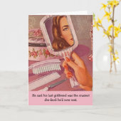 Retro Women - Crazy Girlfriend Karte (Gelbe Blume)