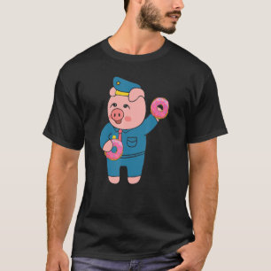 Retro Women Mens Pig Polizist Farm Tier I Liebe Pi T-Shirt