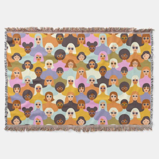 Retro Women of the World Pattern Decke (Vorderseite)