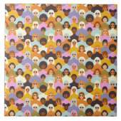 Retro Women of the World Pattern Fliese (Vorderseite)