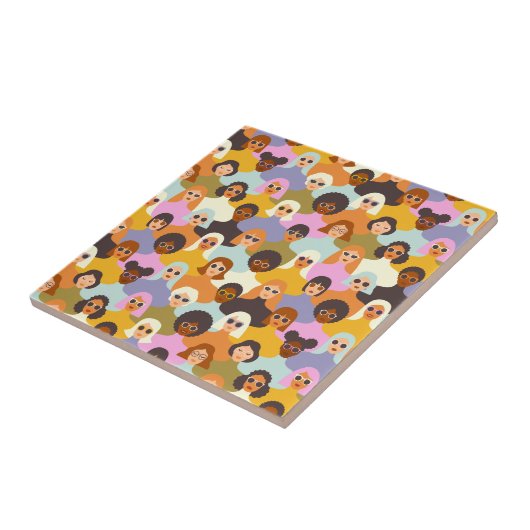 Retro Women of the World Pattern Fliese (Seite)