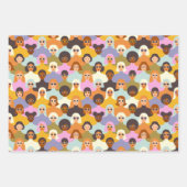 Retro Women of the World Pattern Geschenkpapier Set (Vorderseite 3)