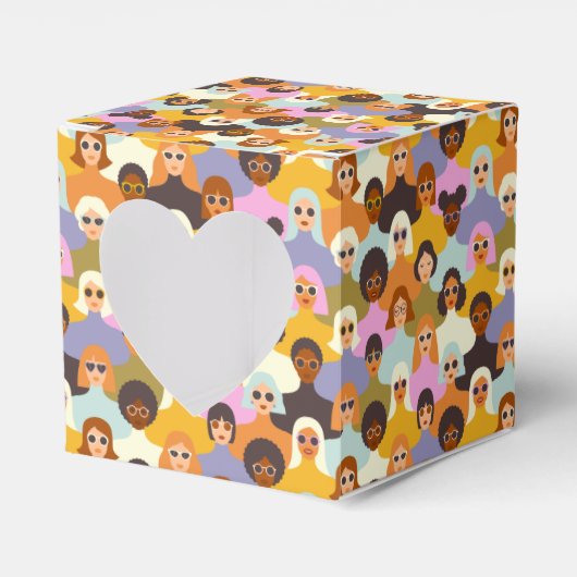 Retro Women of the World Pattern Geschenkschachtel (Vorderseite)