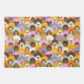 Retro Women of the World Pattern Geschirrtuch (Horizontal)