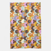 Retro Women of the World Pattern Geschirrtuch (Vertikal)