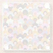 Retro Women of the World Pattern Glasuntersetzer (Rückseite)