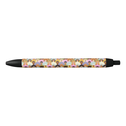 Retro Women of the World Pattern Kugelschreiber (Vorderseite)