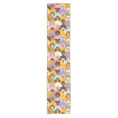 Retro Women of the World Pattern Kurzer Tischläufer (Vorderseite)