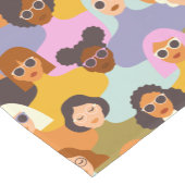 Retro Women of the World Pattern Kurzer Tischläufer (Ecke)