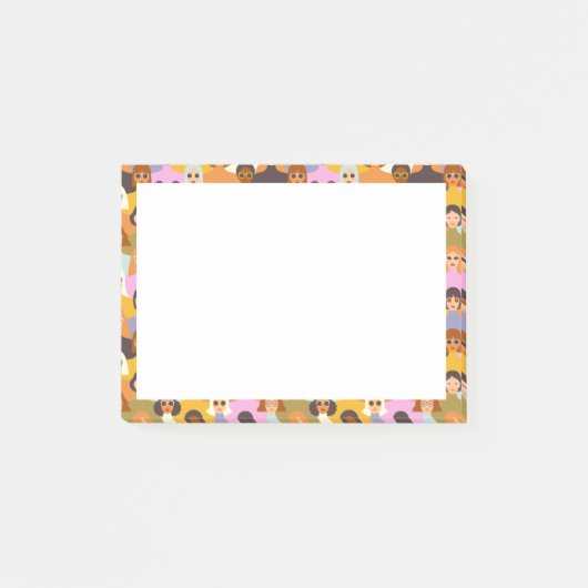 Retro Women of the World Pattern Post-it Klebezettel (Vorderseite)