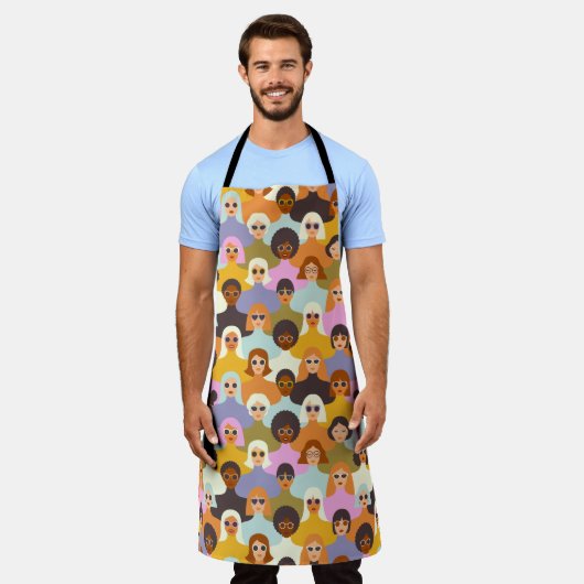 Retro Women of the World Pattern Schürze (Getragen)