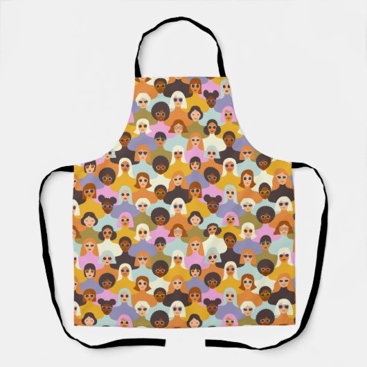 Retro Women of the World Pattern Schürze (Vorderseite)