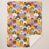 Retro Women of the World Pattern Sherpadecke (Vorderseite)