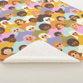 Retro Women of the World Pattern Sherpadecke (3/4)