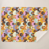 Retro Women of the World Pattern Sherpadecke (Vorderseite (Horizontal))