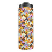 Retro Women of the World Pattern Thermosbecher (Vorderseite)