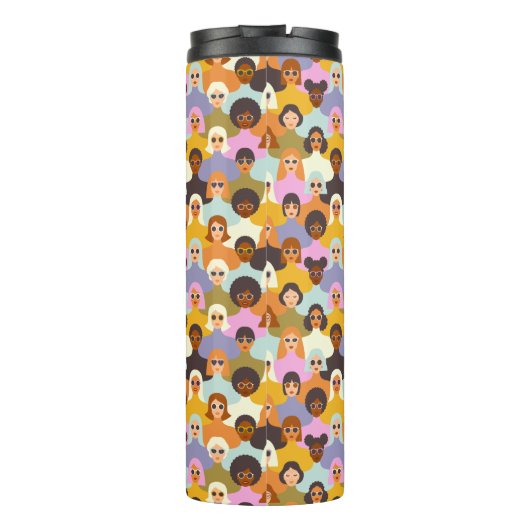 Retro Women of the World Pattern Thermosbecher (Rückseite)