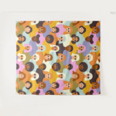 Retro Women of the World Pattern Wandteppich (Vorderseite (Horizontal))