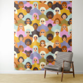 Retro Women of the World Pattern Wandteppich (Beispiel)