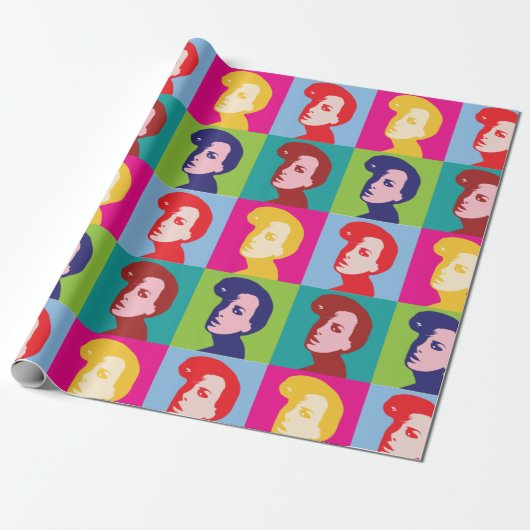 Retro Women Pop Art Geschenkpapier (Ungerollt)