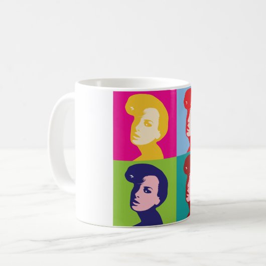 Retro Women Pop Art Kaffeetasse (Vorderseite Links)