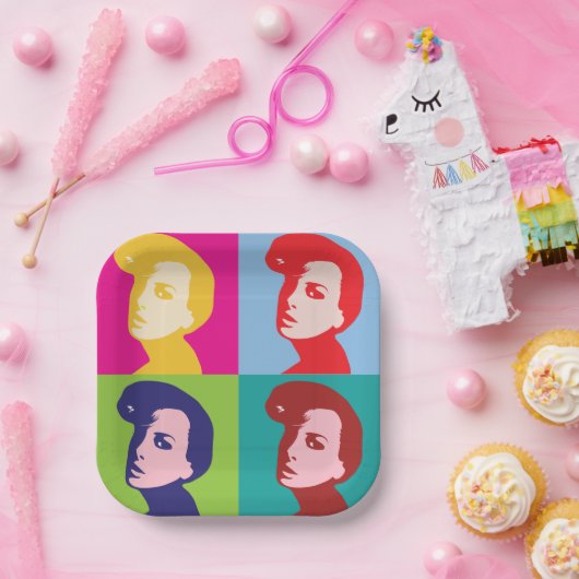 Retro Women Pop Art Pappteller (Party)