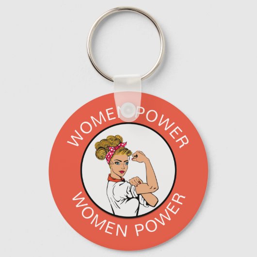 Retro Women Power Feminist Feminine Keychains Schlüsselanhänger (Vorderseite)