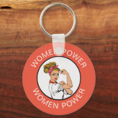 Retro Women Power Feminist Feminine Keychains Schlüsselanhänger (Vorderseite)