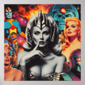 Retro Women Sci-fi Collage Poster (Vorne)