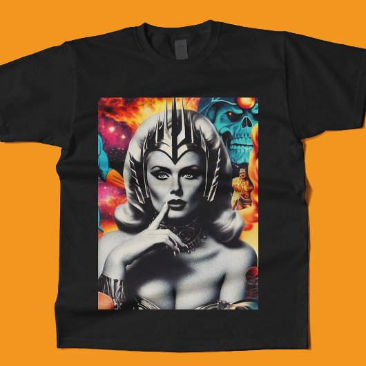 Retro Women Sci-fi Collage T-Shirt