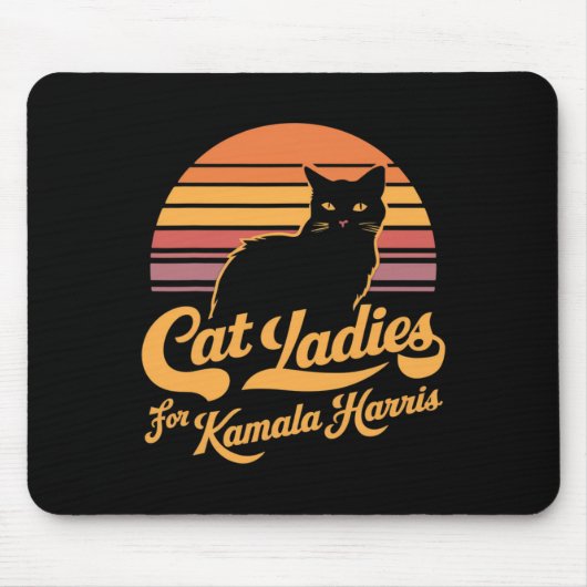 Retro Womens Kamala Harris Cat Lady Mousepad (Vorne)