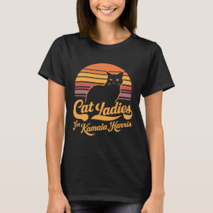Retro Womens Kamala Harris Cat Lady T-Shirt