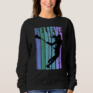 Retro Womens Lacrosse Queen Coach Vintage Belastun Sweatshirt