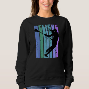Retro Womens Lacrosse Queen Coach Vintage Belastun Sweatshirt