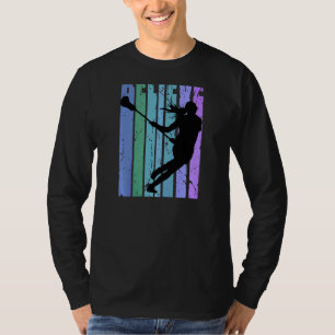 Retro Womens Lacrosse Queen Coach Vintage Belastun T-Shirt