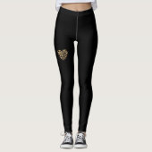 Retro Women's Leopard Herz Leggings (Vorderseite)