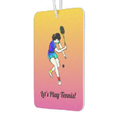 Retro Women's Tennis Player mit rosa Text Autolufterfrischer (Links)