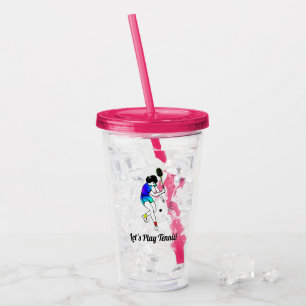 Retro Women's Tennis Player mit Text Acryltrinkbecher