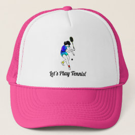 Retro Women's Tennis Player mit Text Truckerkappe