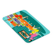 Retro Women's Weekly Card Game Flexi Magnet (Rechte Seite)