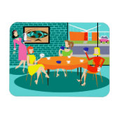 Retro Women's Weekly Card Game Flexi Magnet (Horizontal)