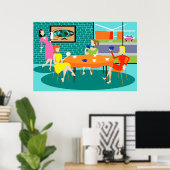 Retro Women's Weekly Card Game Poster (Heimbüro)