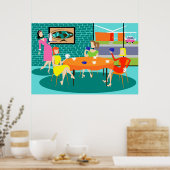 Retro Women's Weekly Card Game Poster (Küche)