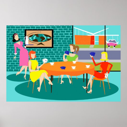 Retro Women's Weekly Card Game Poster (Vorne)