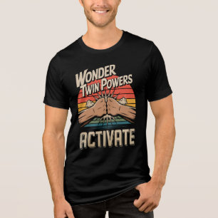 Retro Wonder Twin Powers Activate Style Faustschla Tri-Blend Shirt