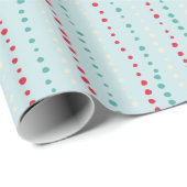 Retro Wonky Dots Wrapping Paper - Rot, Aquamarin, Geschenkpapier (Rolleneckpunkt)