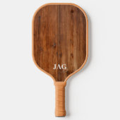 Retro Wood Monogramm Pickleball Schläger (Vorderseite)