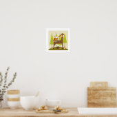 Retro Woodland Poster Print (Küche)