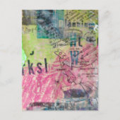 Retro Woodworking mixed media collage colorful Postkarte (Vorderseite)